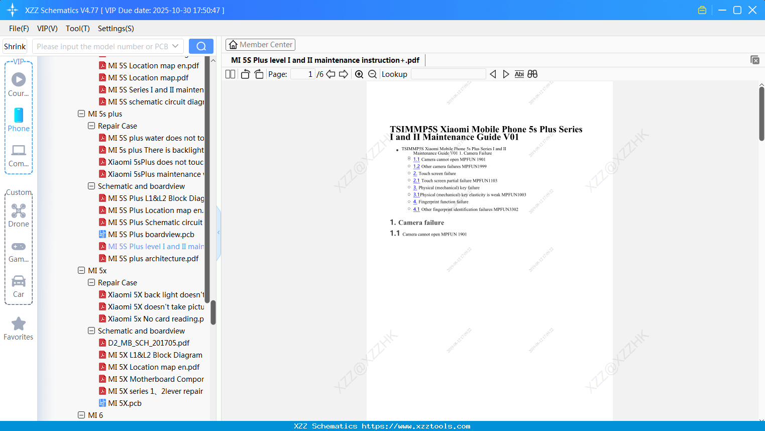 Xiaomi MI 5S Plus Level I And II Maintenance Instruction+